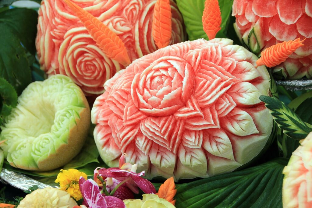 The Unique Thai Art of Fruit Carving: A Visual Feast